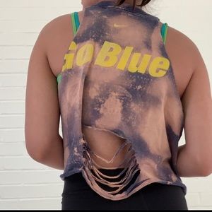Restyled Distressed Nike Michigan Crop Tank